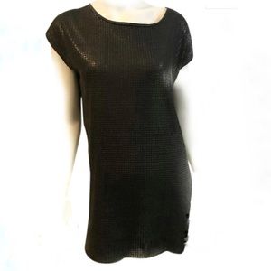BCBG sz L sequin black t-shirt dress